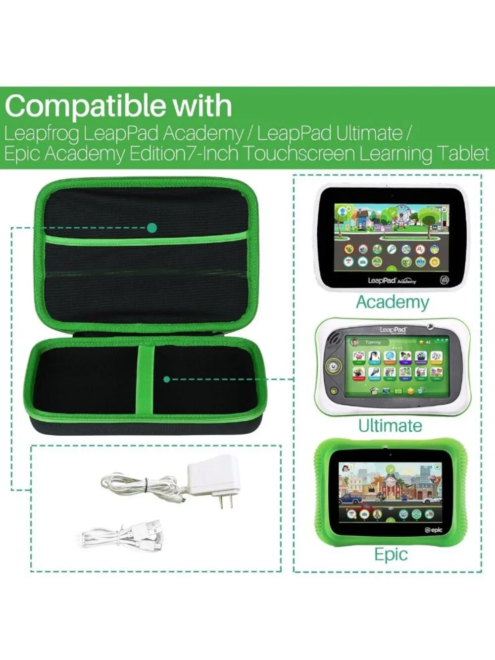 7-Inch Touchscreen Learning Tablet Storage Case - Fits LeapPad Academy & Epic